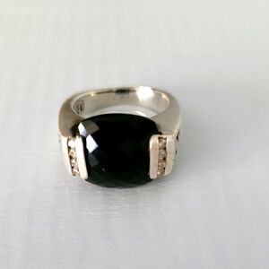 David Yurman Onyx Diamond Sterling Silver Ring